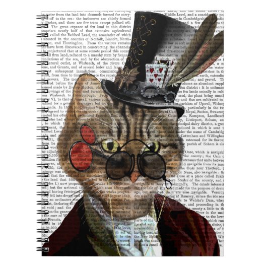 Phileas Feline Steampunk Cat & Top Hat 2 Notitieboek (Voorkant)