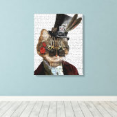 Phileas Feline Steampunk Cat & Top Hat Canvas Afdruk (Insitu (Houten vloer))