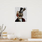 Phileas Feline Steampunk Cat & Top Hat Poster (Keuken)