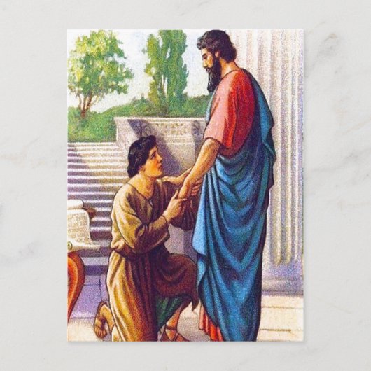 Philemon 17-22 ontvangt hem zoals jij mij zou doen briefkaart (Voorkant)