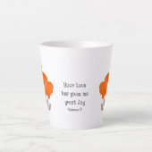 Philemon 1:7 Christelijke Tropische Hibiscusbloem Latte Mok (Voorkant)