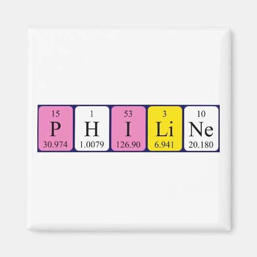 Philine periodieke lijstnaam magnet (Voorkant)