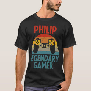 Philip Cadeau Naam Gepersonaliseerd Grappig Gamen T-shirt