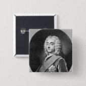 Philip Dormer Stanhope, gegraveerd door John Simon Vierkante Button 5,1 Cm (Voorkant /achterkant)