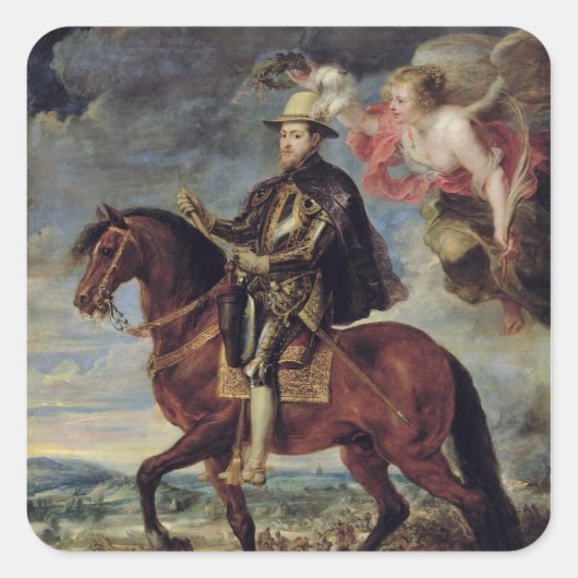 Philip II Crowned by Victory, 1628 Vierkante Sticker (Voorkant)