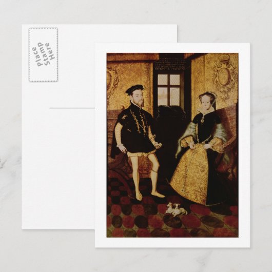 Philip II en Mary I, 1558 Briefkaart (Voorkant / Achterkant)