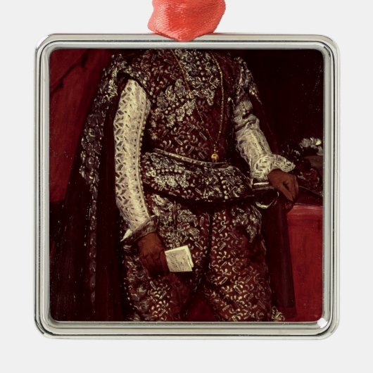Philip IV van Spanje in Brown en Silver Metalen Ornament (Voorkant)