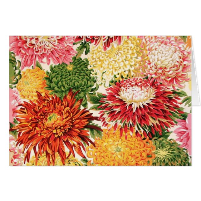 Philip Jacobs Fabric Japanse Chrysanthemum-kaart (Voorkant Horizontaal)