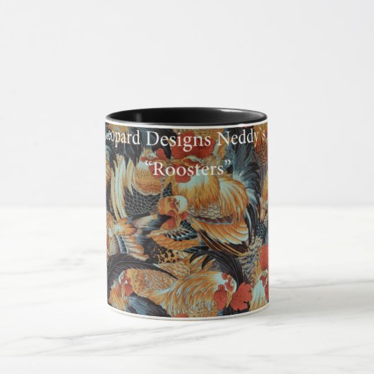 Philip Jacobs Fabric Snow leopard Design Roosters Mok (Midden)