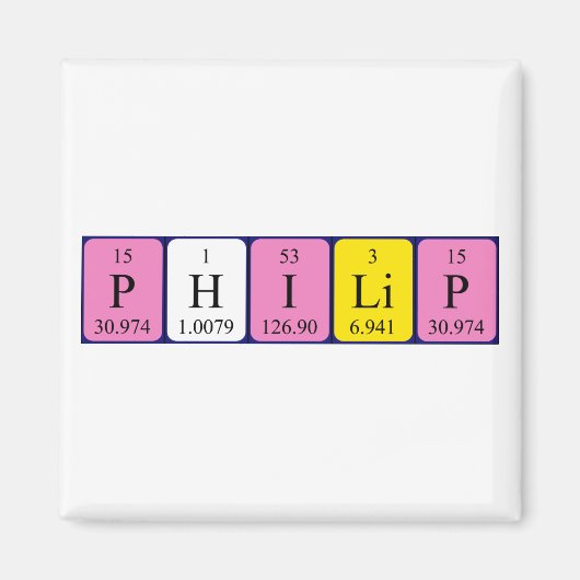 Philip Periodic table name magnet (Voorkant)