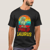 Philip Saurus Familie Reunion Achternaam Team Cust T-shirt (Voorkant)