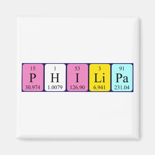 Philipa periodieke table name magnet (Voorkant)