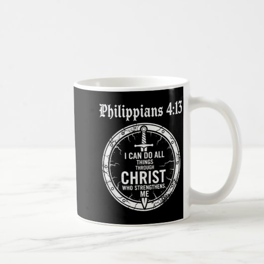 Philipans 4_13 Christian Bible Verse Faith Scriptu Koffiemok (Rechts)