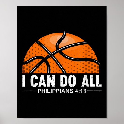 Philipans 4 13 I Can Do All Things Christian Baske Poster (Voorkant)