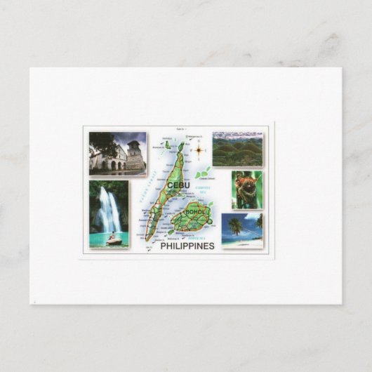 PHILIPINES CEBU/BOHOL MAP BRIEFKAART (Voorkant)