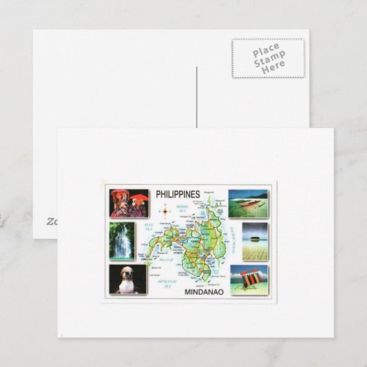 PHILIPINES MINDANAO MAP BRIEFKAART (Voorkant / Achterkant)