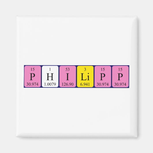 Philipp periodieke tabelnaam magneet (Voorkant)