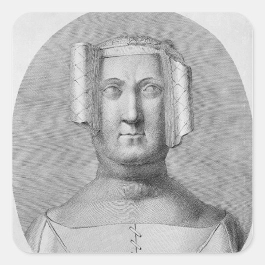 Philippa of Hainault Vierkante Sticker (Voorkant)