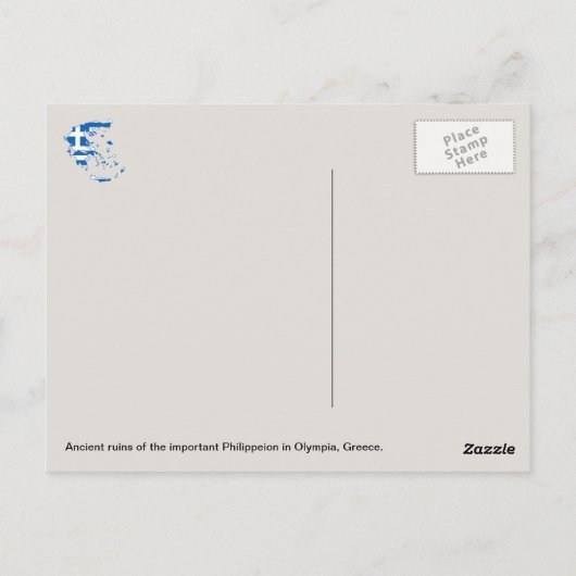Philippeion ruins, Olympia, Griekenland. Briefkaart (Achterkant)