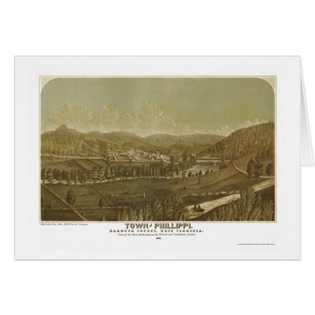 Philippi, WV Panorama Map - 1861 (Voorkant Horizontaal)