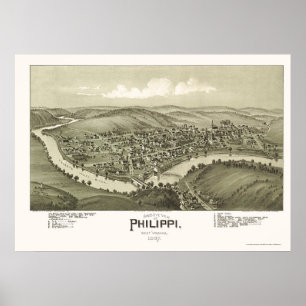 Philippi, WV Panorama Map - 1897 Poster