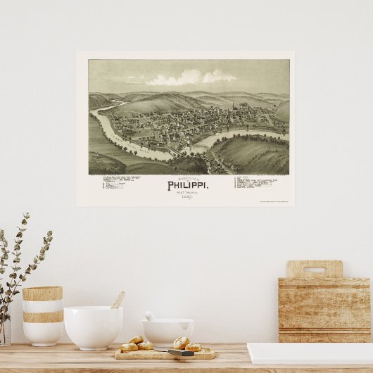 Philippi, WV Panorama Map - 1897 Poster (Keuken)