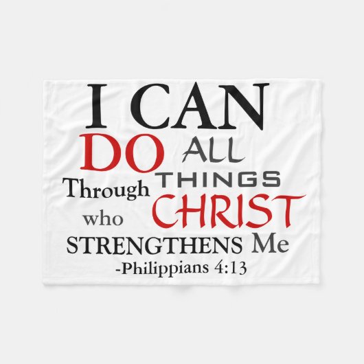 PHILIPPIAN 4:13 FLEECE DEKEN (Voorkant (Horizontaal))