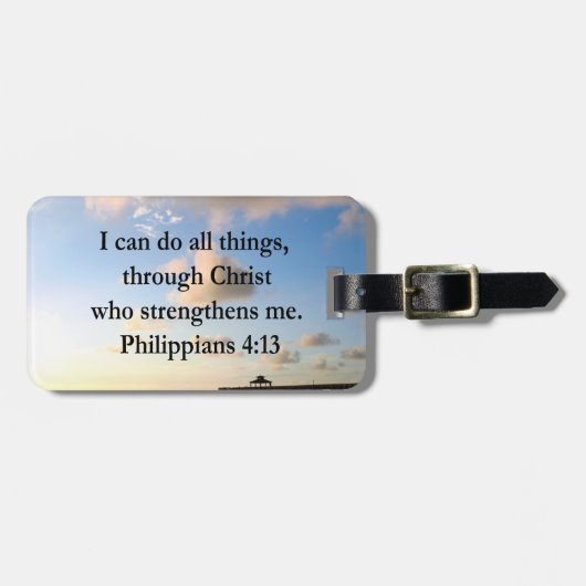 PHILIPPIAN 4:13 HOPE BAGAGELABEL (Voorkant horizontaal)