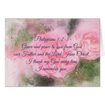 Philippians 1:2 Grace and Peace to you, Roses Card