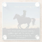 Philippians 3:13-14 I press toward the mark, Horse Glazen Onderzetter (Achterkant)