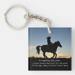 Philippians 3:13-14 I press toward the mark, Horse Sleutelhanger