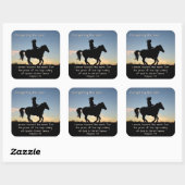 Philippians 3:13-14 I press toward the mark, Horse Vierkante Sticker (Vel)