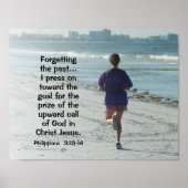 Philippians 3:13-14 Pers naar de hoge roeping Poster (Voorkant)