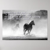 Philippians 3:14 Ik druk op het doel, Paarden Poster (Voorkant)