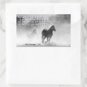 Philippians 3:14 Ik druk op het doel, Paarden Rechthoekige Sticker (Tas)