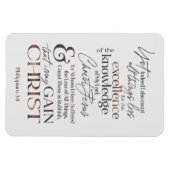 Philippians 3:8 Scripts Bronze Typografie Magneet (Horizontaal)