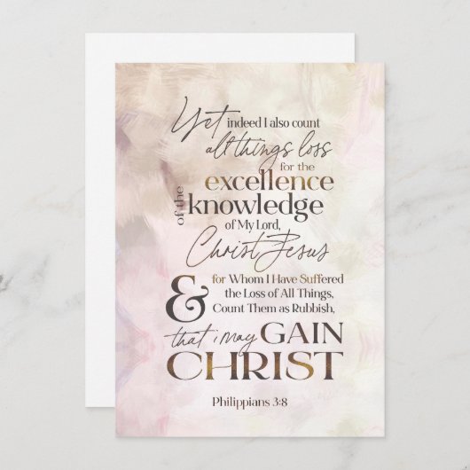 Philippians 3:8 Waterverf van scripts Notitiekaartje (Voorkant / Achterkant)