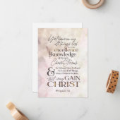 Philippians 3:8 Waterverf van scripts Notitiekaartje (Voorkant / Achterkant in situ)