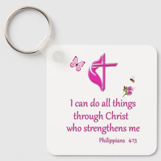 Philippians 4:11 Ik kan alles doen Sleutelhanger (Voorkant)