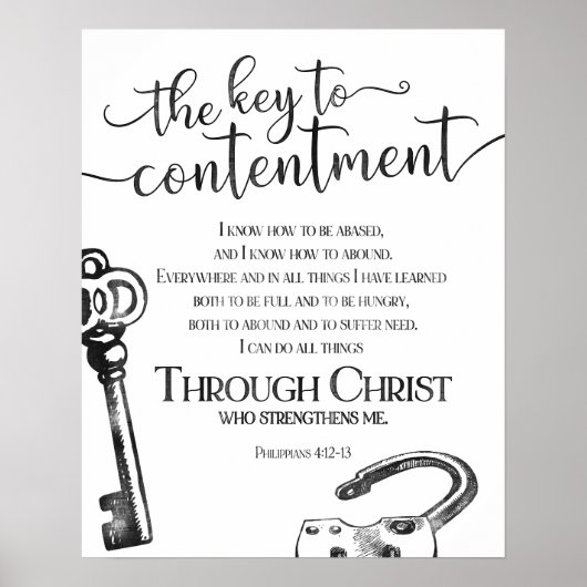 Philippians 4:12 ALLE VIA CHRIST Scripture Poster (Voorkant)