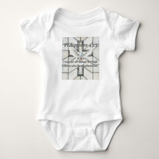 Philippians 4:13 Bible Verse Baby Bodysuit (Voorkant)