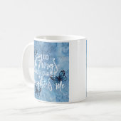Philippians 4:13 Blauw Floral design Koffiemok (Voorkant links)