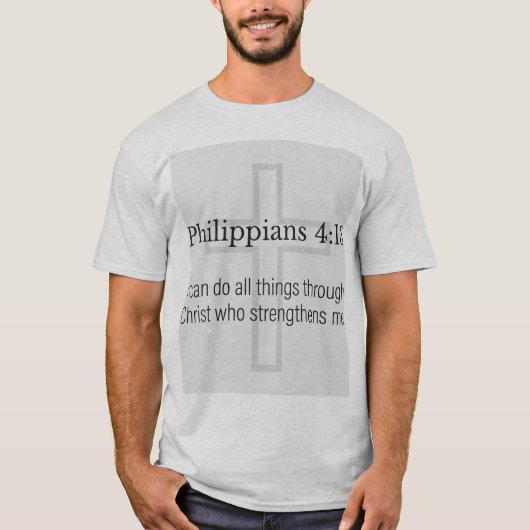 Philippians 4:13 Christelijk Heren T-shirt (Voorkant)