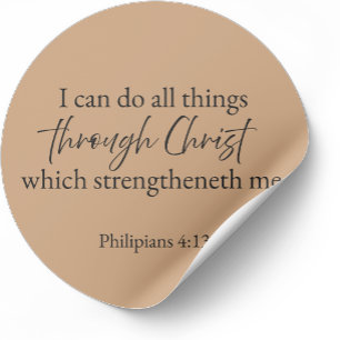 Philippians 4:13 Christelijke geloof sticker – War
