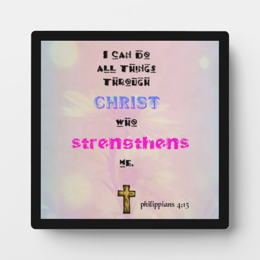Philippians 4:13 Christelijke Manuscript Typografi Fotoplaat (Voorkant)