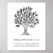 Philippians 4:13 Christian Bible Verse Art Poster (Voorkant)