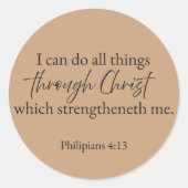 Philippians 4:13 Christian Faith Sticker – Warm  (Voorkant)