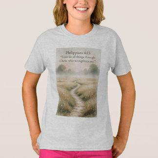 Philippians 4:13 Christian Girl's Tee Shirt