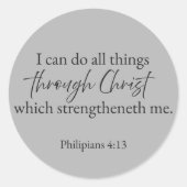Philippians 4:13 Christian Sticker (Voorkant)