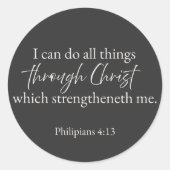 Philippians 4:13 Christian Sticker (Voorkant)